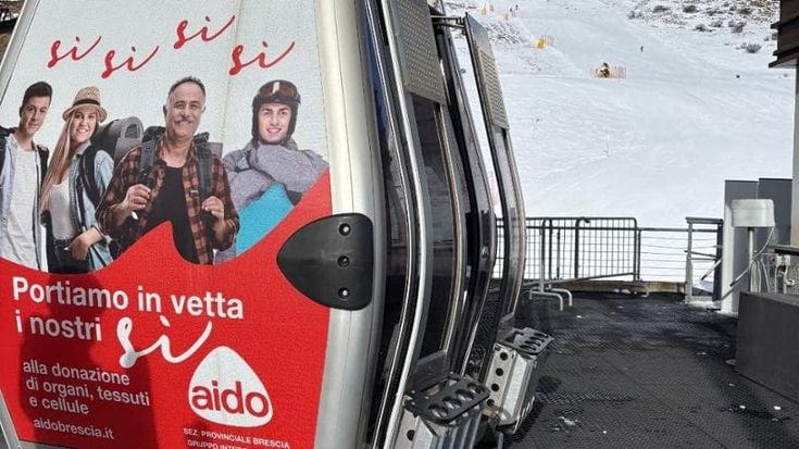 "Portiamo in vetta i nostri sì": una cabinovia in montagna a favore della donazione degli organi