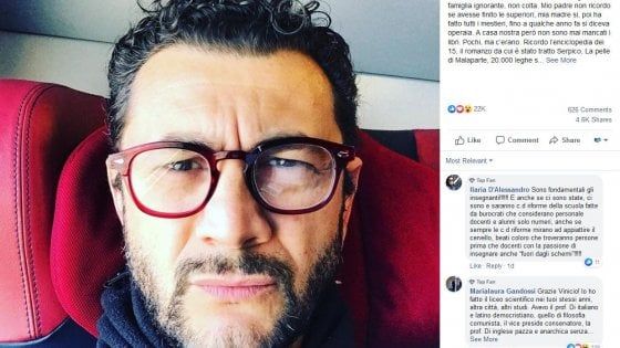 Pride dei docenti, il post di Vinicio Marchioni: "Grazie a tutti gli insegnanti"