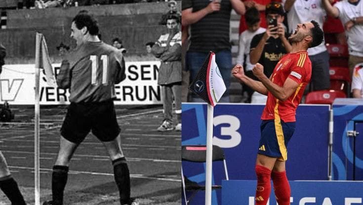 Euro 2024, Spagna in semifinale con il gol di Merino: l'esultanza è un omaggio al padre che aveva segnato nello stesso stadio 33 anni fa
