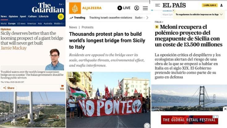 “Il Ponte? Una creatura mitologica”. La maxi-opera presa di mira dalla stampa straniera