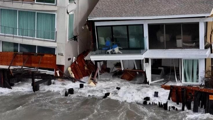 La tempesta Rachel travolge la California meridionale: case distrutte a Oceanside