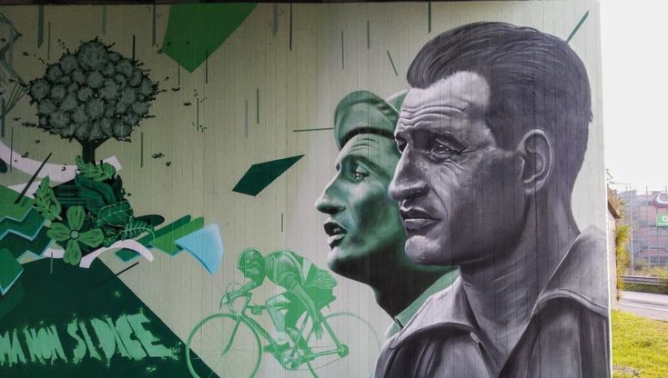 Gino Bartali protagonista della ciclabile di Peschiera Borromeo: il murale omaggio al grande campione