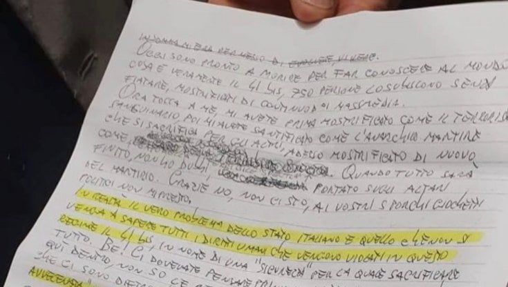 Cospito, lettera dal carcere: "Pronto a morire per far conoscere il 41 bis". Il legale: "Ricorso alla Corte europea". Manconi: "La Chiesa s'interessa al caso"