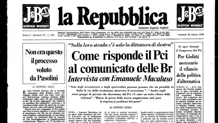 Come risponde il Pci al comunicato delle Br, intervista con Emanuele Macaluso