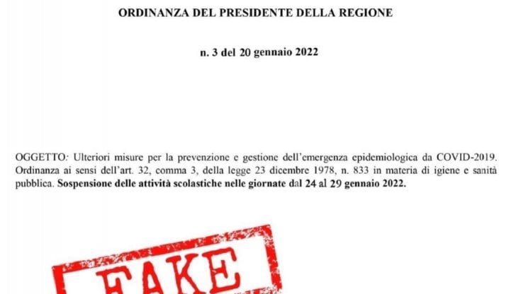Calabria, arriva l'ordinanza per la chiusura delle scuole. Ma è un fake