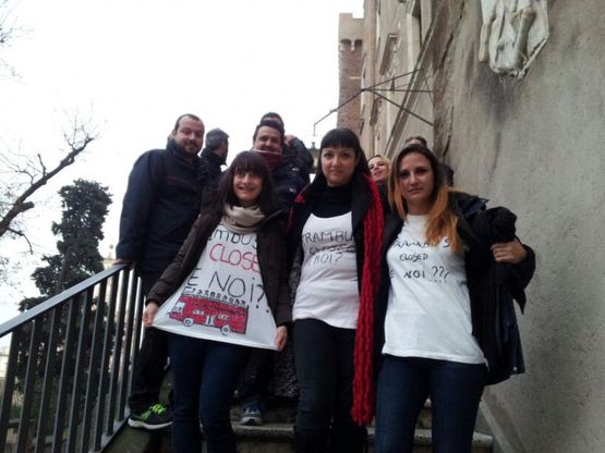 Trambus, lavoratori in Campidoglio<br />"L'azienda chiude e noi?"
