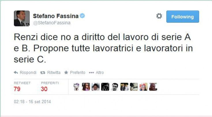 "Renzi come la destra". "Vuole lavoratori di serie C". Fassina si scatena su twitter contro il premier