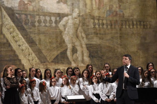 La visita del premier Renzi alla Reggia di Caserta