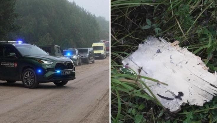 Caccia italiani abbattono un drone nei cieli della Lituania: il recupero dei resti del velivolo
