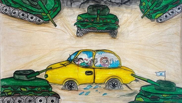Il cuore e l’orrore di Gaza nei disegni dei bimbi palestinesi in mostra a Savignone