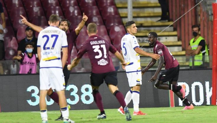 Salernitana-Verona 2-2: Kalinic illude l'Hellas, Gondo e Mamadou Coulibaly firmano la rimonta e danno ai campani il primo punto