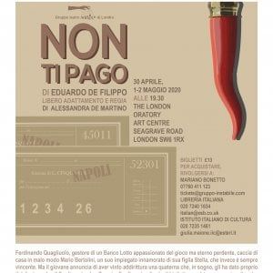 "Non ti pago": torna in scena a Londra il teatro degli italiani