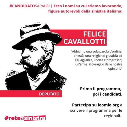 Pertini, Garibaldi, Anna Kuliscioff: "#candidato sar&agrave; lei...."
