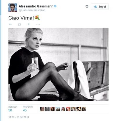 Addio a Virna Lisi, il cordoglio su Twitter