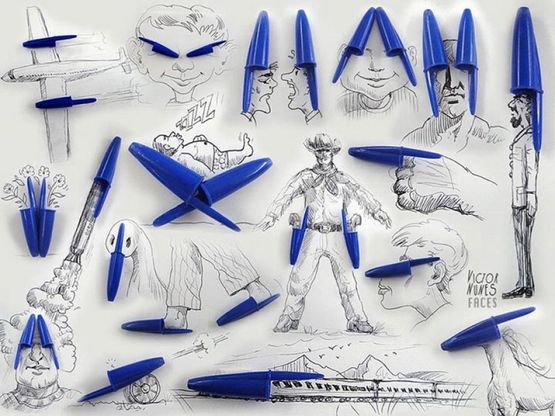 Elastici, Bic e pop corn: il disegno prende vita