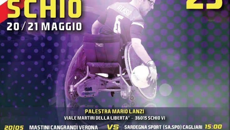 Rugby in carrozzina, il 20 e 21 maggio a Schio la terza tappa di campionato