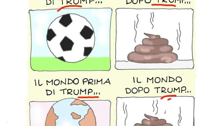 Trump e il Mondiale di calcio: la vignetta di Ellekappa