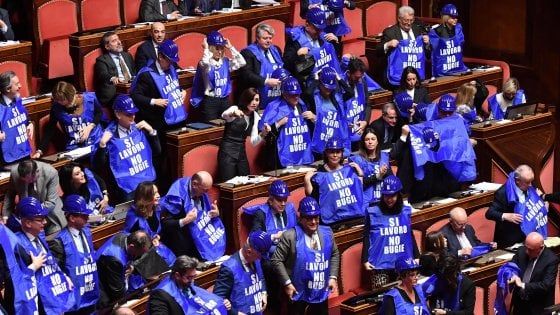 Quota cento e reddito di cittadinanza, sì del Senato. Casellati contro Fi per i gilet azzurri. Bagarre per le parole di Taverna 