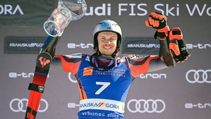 Kristoffersen concede il bis in gigante a Kranjska Gora, De Aliprandini decimo