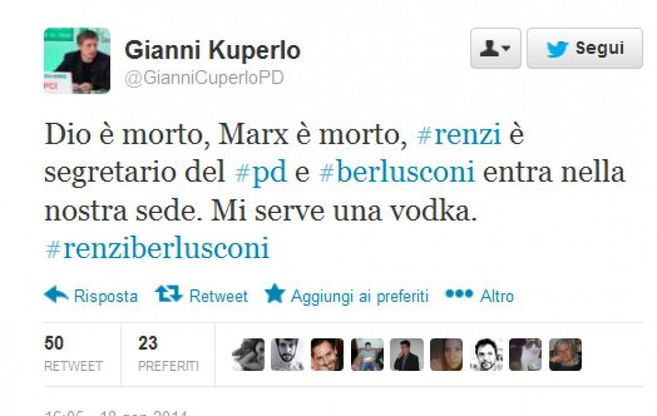 Incontro Renzi-Berlusconi, ironia su Twitter