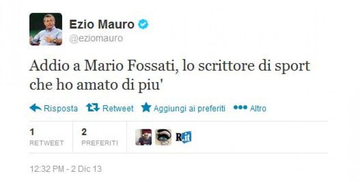 Addio a Mario Fossati, Twitter lo ricorda cos&igrave;