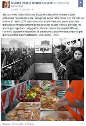 Migranti di ieri e di oggi, fotoconfronto su Fb di Pisapia: italiani nel '63, eritrei nel 2015