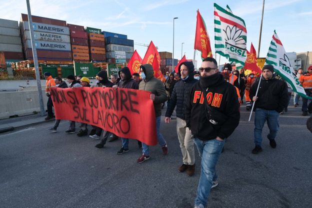 La protesta dei lavoratori Ex Ilva