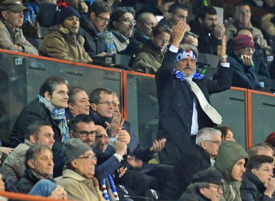 Samp-Napoli, Ferrero incontenibile in tribuna