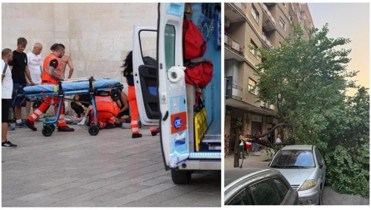 Raffiche di vento forte, paura a Bari: ferita una turista in centro, alberi caduti e voli dirottati