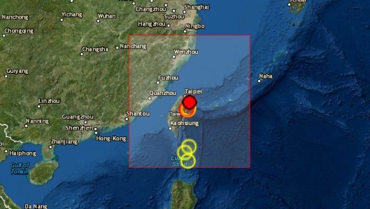 Terremoto Taiwan, scossa di magnitudo 6,2 a nord di Hualien