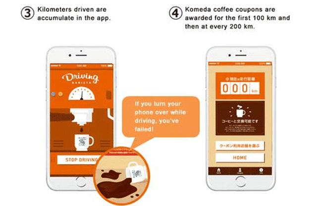 Smartphone al volante, se lo molli vinci un caffè