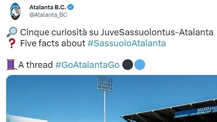 Atalanta, scivolone su Twitter con la scritta "JuveSassuolontus". Rabbia dei tifosi bianconeri