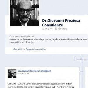 Preziosa apre un profilo Facebook<br />come consulente per la security