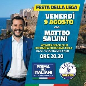 Un lido pugliese dopo il Papeete: il 9 agosto comizio di Salvini al Wonder beach club