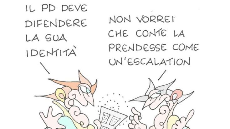 Il rapporto tra il Pd e Conte: la vignetta di Ellekappa