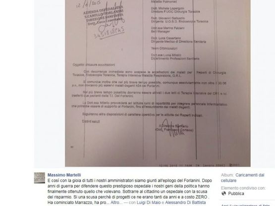Forlanini a un passo dalla chiusura, l'ex primario si indigna su Fb