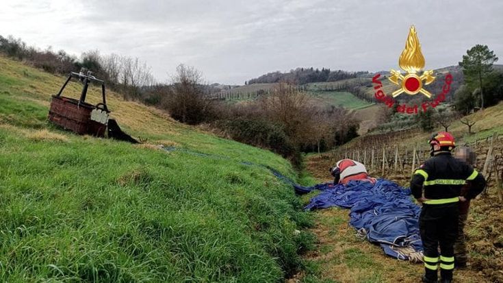 Mongolfiera, atterraggio da brivido a San Casciano