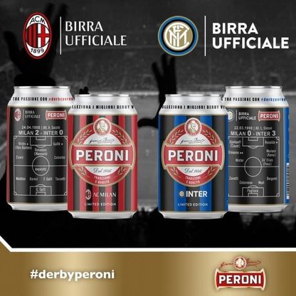 Milan-Inter, Peroni lancia lattina celebrativa
