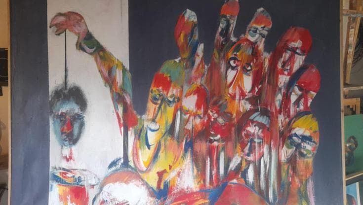 “Onirico: i bambini ci guardano”, il quadro di Giusto Bonanno donato a Santa Cristina Gela