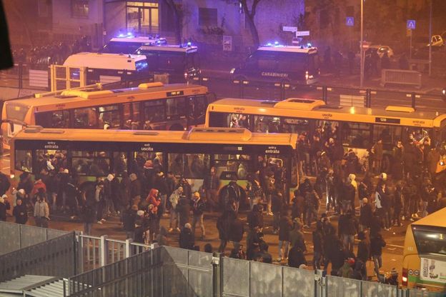 Tensione a Bergamo tra le due tifoserie