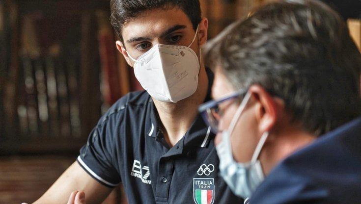 C'è Lorenzo Zazzeri la medaglia d'argento, Palazzo Vecchio in festa