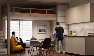 letto che scende dal soffitto