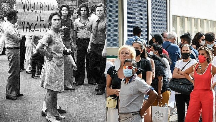 Napoli, dall'estate del 1973 al 2021. In piazza per chiedere il vaccino dal colera al Covid