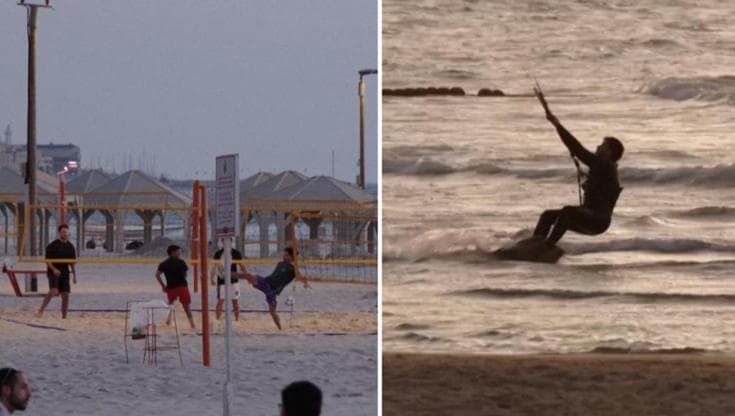 Tel Aviv: beach volley e windsurf in spiaggia per esorcizzare la paura della guerra