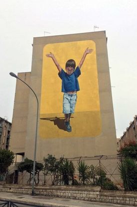Palermo, "Il futuro riparte dalla scuola", il murale allo Sperone 