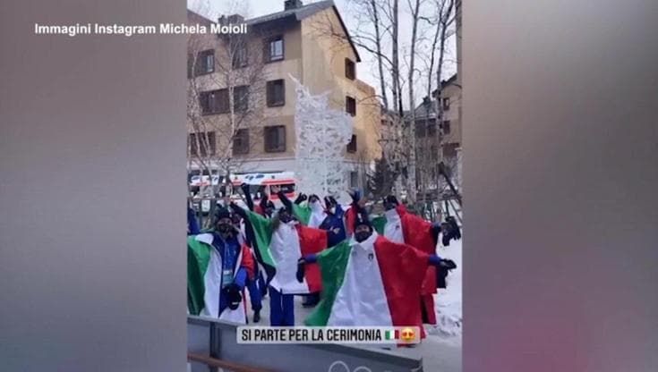 Olimpiadi, la portabandiera azzurra Michela Moioli: "Si parte per la cerimonia"
