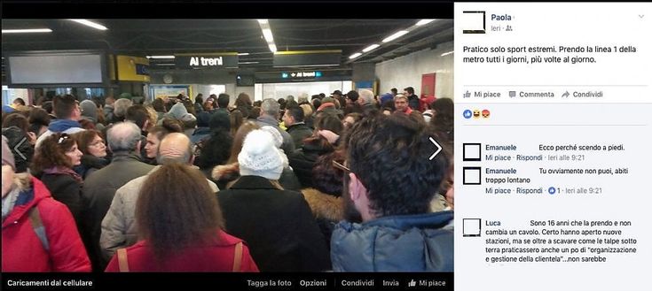 Metropolitana: ritardi e folla alla fermata di Chiaiano nella foto di una lettrice