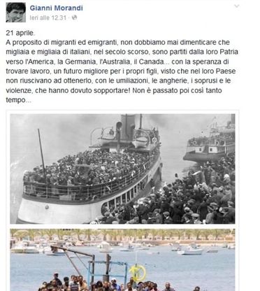 Parole a favore dei migranti, Morandi deve difendersi dagli insulti dei fan