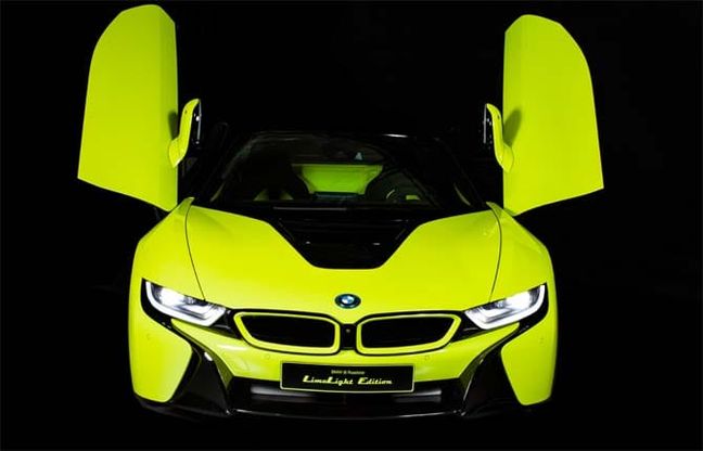 Da Bmw e Alcantara la i8 Roadster Limelight Edition