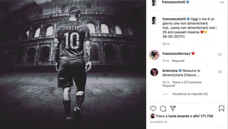 Totti, quattro anni dall'ultima partita con la Roma. "Un giorno che non dimenticherò mai"